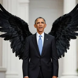 obama with black angelic wings