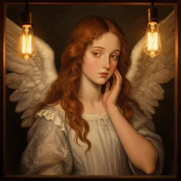 alison brie, storybook illustration, portrait, vintage, exposure, vignette, warm color palette, high contrast, kinemacolor, 3 d, angelic, edison bulb, by hieronymus bosch