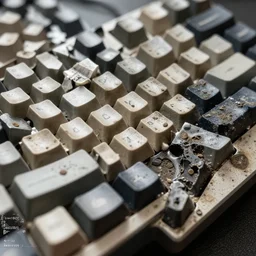 very dirty keyboard otaku, realistic hyperdetailed photographyvery dirty keyboard otaku, realistic hyperdetailed photography