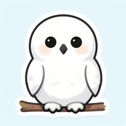 sticker of a cute snowy owl