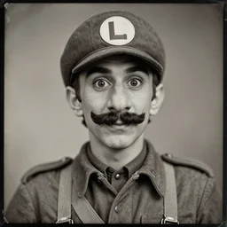 facial portrait of luigi as a world war one soldier, 1 9 1 9, ambrotype, award winning