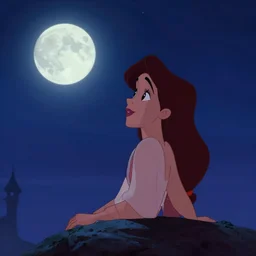 moonlit night sky in disney animation style