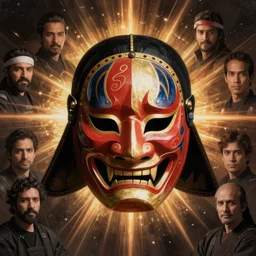 samurai mask on hell by john berkey, mario feng, mohamed reda, victo ngai, andreas rocha, john harris