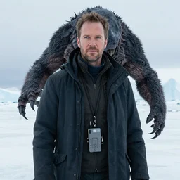 joel edgerton as sam carter creature monster john carpenter by stanley artgerm lau, antarctica, wlop, the thing alien assimilation, metamorphose, movie the thing by john carpenter, rossdraws, frank frazetta, andrei riabovitchev, marc simonetti