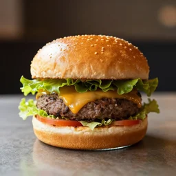 a clear glass burger sitting on a table