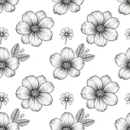 floral pattern, detailed, drawing, seamless high quality