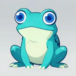 cyan spirit axie pet with hypnotic spiral eyes, hypnofrog, fantasy, style artstation, studio ghibli, clean cel shaded vector art, octane render, unreal engine 6, epic game graphics, fantasy, conceptual art, ray tracing