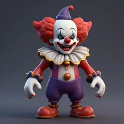 a 3d sculpt of an evil circus clown animatronic circus mascot, world of warcraft, league of legends