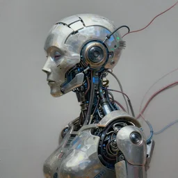 machine cyborg, bare wires, dreamscape, digital painting, concept art, 8 k