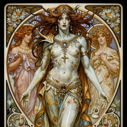 majestic satanic death angel porcelain skin man movie poster, art style by edmund leighton, tom bagshaw, alphonse mucha, exquisite digital art, haunting, masterpiece, organic painting, photorealistic, ornate and hyper detailed