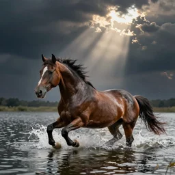 horse swimming