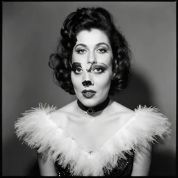 photo portrait of a cabaret young female photo by Diane Arbus and Louis Daguerre
