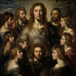 epic masterpiece ordeal of the traveller Howard Lyon and neoclassic painting, fantastic reality, detailed and beautiful faces, dramatic lighting, establishing shot, 8k resolution – W 1024
