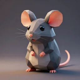 low poly render of a mouse, hyper detailed, digital art, trending in artstation, cinematic lighting, studio quality, smooth render, unreal engine 5 rendered, octane rendered, 8 k
