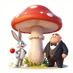 magic mushroom, bugs bunny, nendroid, butcher billy style