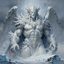 mysteries of Antarctica glacial cult mountain god, realistic fantasy, oil painting, extremely high detail, photorealistic, cinematic lighting, oil painting, intricate line drawings, 4k resolution
