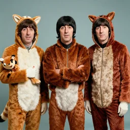 the beatles band wearing beatle animal costumes