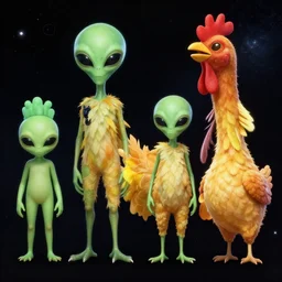 4 k photo of alien in the shape of a chicken leg, background in space