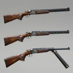 double barrel shotgun, biopunk artstation