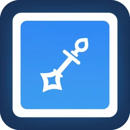 A card containing a blue background and a magic item icon in the screen center by arstation