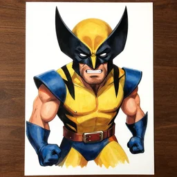 a caricature of wolverine, caricature art.