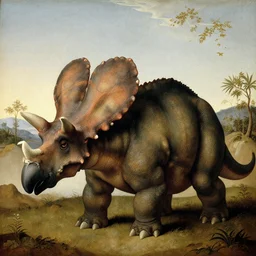 portrait of an anthropomorphic ankylosaurus, sandro bottecelli, 1 5 0 0
