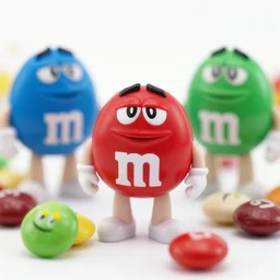 M&M's candy as different smilies , 8k hd dof