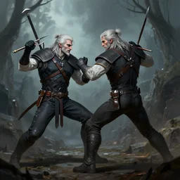 gaunter o'dimm fighting with the unseen elder, art from the witcher, artstation, cgsociety