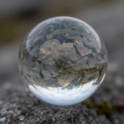 clear crystal sphere the size of a planet