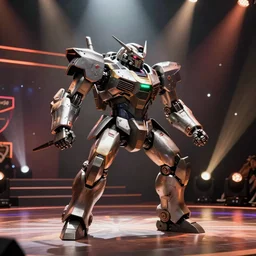 an armored core dancing on the stage at japanese funny tv show