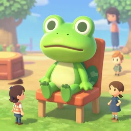 chair that is a frog, animal crossing, official fanart behance hd artstation by Jesper Ejsing, by RHADS, Makoto Shinkai and Lois van baarle, ilya kuvshinov, rossdraws