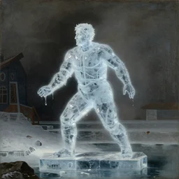 man made of ice, painting by rembrandt
