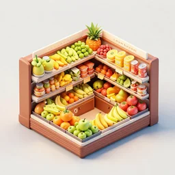 fruit store, isometric 3 d render by chris labrooy, artstation, photorealism, rendered in unreal engine, artstation hq, physically based rendering