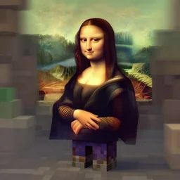 mona lisa as a minecraft character