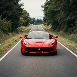 guiseppe arcimboldo ferrari on the road empty