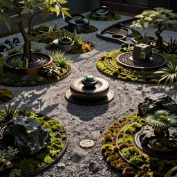 cyberpunk zen garden, intricate unreal engine render