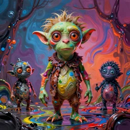 Tim Burton style Gollum by Alex Pardee and Nekro and Petros Afshar, and James McDermott,unstirred paint, vivid color, cgsociety 4K