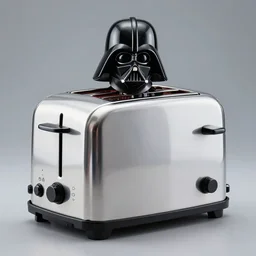 a picture of Darth Vader in the form of a toaster