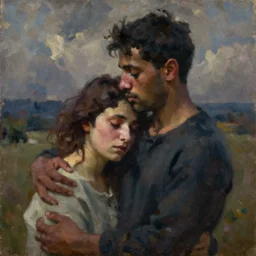 the real life love, sad, confusing, brutal, oil on canvas, by Kennedy Kalil
