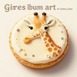 “giraffe, dotart, album art in the style of James Jean”
