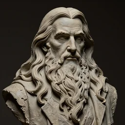 gandalf sculpted in the style of george tsougkouzidis, clay, sculpture, portrait lighting