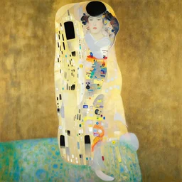 painting of an irish woman in flowing translucent kimono, yukio - e, klimt