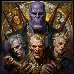 the platonic ideal portrait of cletus kasady carnage thanos dementor, detailed, intricate, hyperrealism, intense, scary art by brock hofer and artgerm and greg rutkowski and alphonse mucha