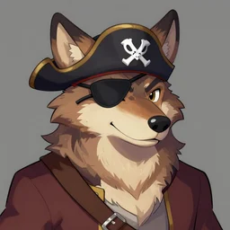 a portrait of wolf o'donnell from star fox with a pirate eyepatch, artstation, greg rutkowski, gregory manchess, greg hildebrandt, concept art, furry furaffinity, wolf o'donnell wearing an eyepatch