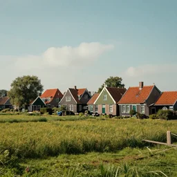 a beautiful landscape photo of a dutch village in the Hoeksche Waard, cinematic atmosphere