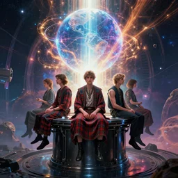 the gaia machine is able to harness and control the multidimensional energy bernetic hivemind with an emphasis on self - transformation a young man sitting in a black metal cylinder avalon plasma global paula teresa palais guild tartan orkney pandora zuma salts, by dan mumford, anton fedeev, william higginson, ross tran, cosmic, heavenly, god rays, intricate detail, cinematic, cel shaded, unreal engine, featured on artstation, pixiv