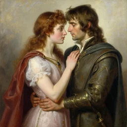 attractive arthur pendragon ( bradley james ) with attractive male merlin ( colin morgan ) the mage. they are in love. highly detailed painting by gaston bussiere, craig mullins, j. c. leyendecker