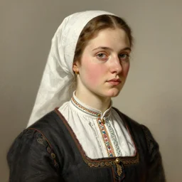 portrait en bust of irish peasant girl, traditional corsican, intricate, highly detailed, artstation, illustration, jurgens, rutkowski, bouguereau