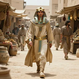 fantasy concept art by jeremy mann depicting colin farrell as an ancient egyptian rogue walking through a busy oriental market