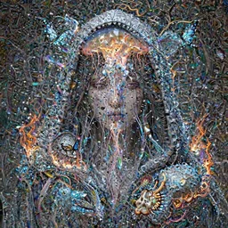 goddess hooded portrait. jellyfish phoenix head, nautilus, butterfly, skull, ice and fire, bioluminiscent creatures, intricate artwork by Tooth Wu and wlop and beeple. octane render, trending on artstation, greg rutkowski very coherent symmetrical artwork. cinematic, hyper realism, high detail, octane render, 8k